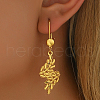 Stainless Steel Leaf Hoop Earrings IY1642-3