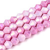 Electroplate Bicone Glass Beads Strands EGLA-T021-6mm-16-03-1