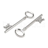 Tibetan Style Alloy Skeleton Key Large Pendants TIBEP-S105-P-RS-2