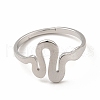 304 Stainless Steel Snake Adjustable Ring for Women RJEW-B027-25P-2