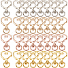 SOFPLATE 40Pcs 4 Colors Heart Shape Zinc Alloy Swivel Lobster Clasp FIND-SP0002-60-1