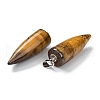 Natural Tiger Eye Pointed Pendants G-D040-01P-B05-3