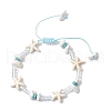 Adjustable Synthetical Turquoise & Magnesite Beaded Braided Bead Bracelets for Women BJEW-JB11545-2