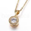 Flat Round Pendant Necklaces X-NJEW-O108-27G-1