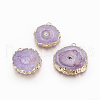 Natural Dyed Quartz Pendants G-P399-B10-1