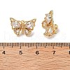 Brass Micro Pave Clear Cubic Zirconia Charms KK-A259-25B-G-3
