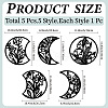 Wood Moon Phase Pendant Decoration HJEW-WH20013-002-2