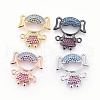 Brass Micro Pave Cubic Zirconia Links ZIRC-F093-49-1