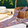 7M Ethnic Style Embroidery Flower Polyester Ribbon OCOR-WH0078-235-7