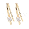 Brass Micro Pave Cubic Zirconia Earring Hooks KK-U008-09G-1