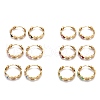 Brass Enamel Huggie Hoop Earrings EJEW-F264-18-G-2
