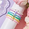 6Pcs 6 Colros Star Acrylic & Polymer Clay Beaded Stretch Kid Bracelet Sets BJEW-JB10673-2
