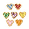 Handmade Glass Seed Beaded Heart Charms PALLOY-MZ00609-1