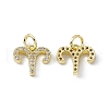 Real 18K Gold Plated Brass Micro Pave Clear Cubic Zirconia Charms KK-E068-VB411-1-1