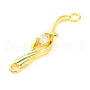 Brass Pave Clear Cubic Zirconia Connector Charms KK-Z051-03G-2