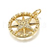 Rack Plating Brass Micro Pave Cubic Zirconia Pendants KK-K401-60B-G-2