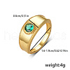 Brass Pave Green Cubic Zirconia Finger Rings YY7956-1-3