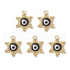 Glass Seed Beaded Sun with Evil Eye Pendants PALLOY-MZ00632-1