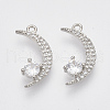 Brass Micro Pave Cubic Zirconia Pendants KK-T050-41P-NF-1