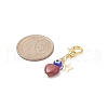 Natural Gemstone Heart Pendant Decorations HJEW-JM01050-4