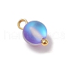 9Pcs 9 Colors Dyed Synthetic Moonstone Round Charms PALLOY-JF03478-5