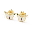 Butterfly Real 18K Gold Plated Brass Stud Earrings EJEW-L269-099G-01-1