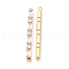 Brass Clear Cubic Zirconia Links Connectors ZIRC-G170-25G-2