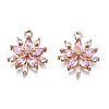 Brass Micro Pave Clear Cubic Zirconia Pendants KK-S359-104-A01-RS-1