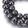 Electroplate Non-Magnetic Synthetic Hematite Beads Strands G-F585-A-12mm-2