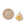 Baking Painted Pearlized Glass Pearl Round Bead with ABS Plastic Imitation Pearl Beads and Eco-Friendly Copper Wire Pendants PALLOY-JF03612-01-2