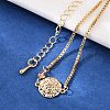 Brass Micro Pave Cubic Zirconia Birthday Flower Link Bracelets BJEW-U031-01G-10-3
