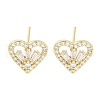 Brass Micro Pave Clear Cubic Zirconia Studs Earring for Women EJEW-S217-A08-1