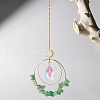 Electroplate Glass Teardrop Window Hanging Suncatchers DJEW-PW0008-13D-1