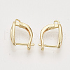 Brass Hoop Earring Findings with Latch Back Closure KK-T048-020G-NF-2