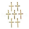 Brass Micro Pave Cubic Zirconia Pendants KK-E051-02G-1
