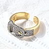 Brass Micro Pave Cubic Zirconia Cuff Rings RJEW-D313-06PG-3