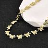Brass Butterfly Link Chain Necklaces NJEW-M108-15G-1