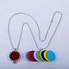 Hollow Flower Alloy Diffuser Locket Pendant Necklaces with Colorful Aromatherapy Discs Inside KV0912-2