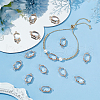 BENECREAT 16Pcs Brass Pave Clear Glass Connector Charms FIND-BC0013-16G-5
