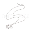 304 Stainless Steel Empty Macrame Pouch Star Moon Pendant Cable Chain Necklace Making NJEW-JN05277-01-4