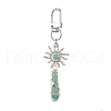 Copper Wire Wrapped Natural Gemstone Pointed Bullet Pendant Decorations HJEW-JM03103-01-4