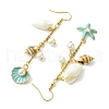 Alloy Enamel Starfish Dangle Earrings EJEW-JE05560-01-2