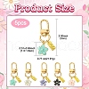 Alloy Enamel Flower Pendant Decorations HJEW-YW00002-8