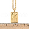 304 Stainless Steel Virgin Mary Pendant Wheat Chain Necklaces for Men NJEW-S387-09G-02-5