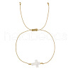 Easter Cross Shell & Brass Braided Cord Bracelets OU0830-1-1