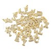Brass Micro Pave Clear Cubic Zirconia Pendants KK-XCP0001-94G-1