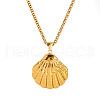 Beach 304 Stainless Steel Shell Shape Pendant Necklaces for Women BP9833-1-2