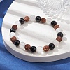 Natural Rudraksha & Selenite & Eyeless Obsidian Beaded Stretch Bracelets BJEW-JB10115-01-2