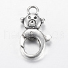 Tibetan Style Alloy Lobster Claw Clasps X-TIBE-T002-06AS-RS-2