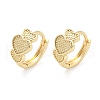 Heart Brass Hoop Earrings EJEW-Z102-15G-4